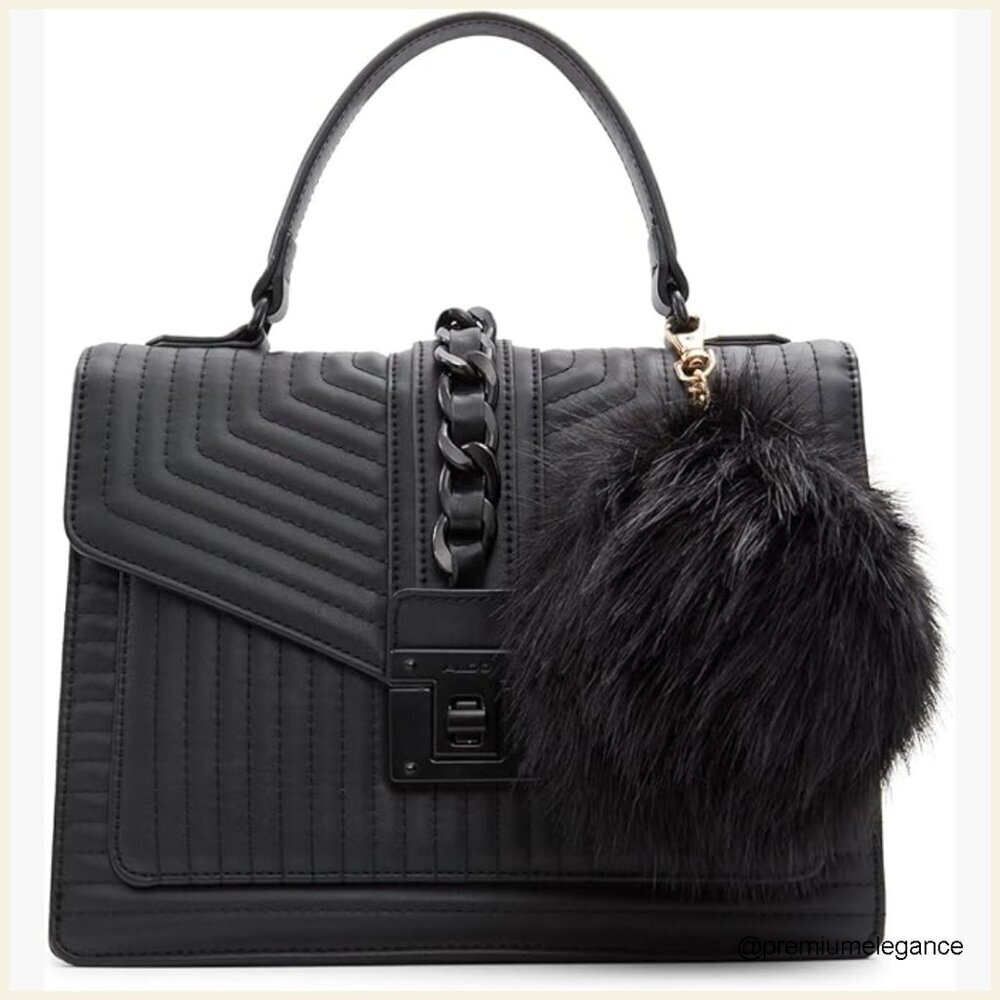 Medium Top Handle Handbag, Faux Leather, Adjustable Strap, Casual Everyday Bag